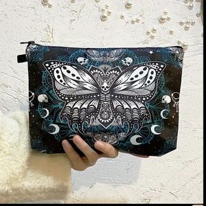 Retro Skull Butterfly Pattern Carry On Pouch